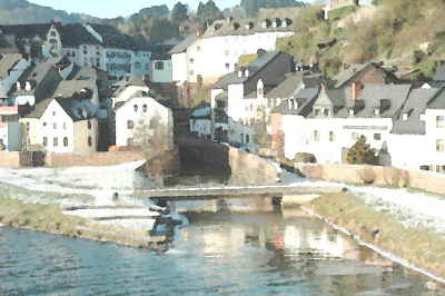 Saarburg L�ndchen (Malgrund, Aquarell)